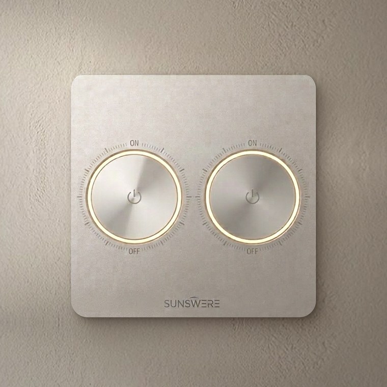 SUNSWERE S2 two-gang touch switch, front view